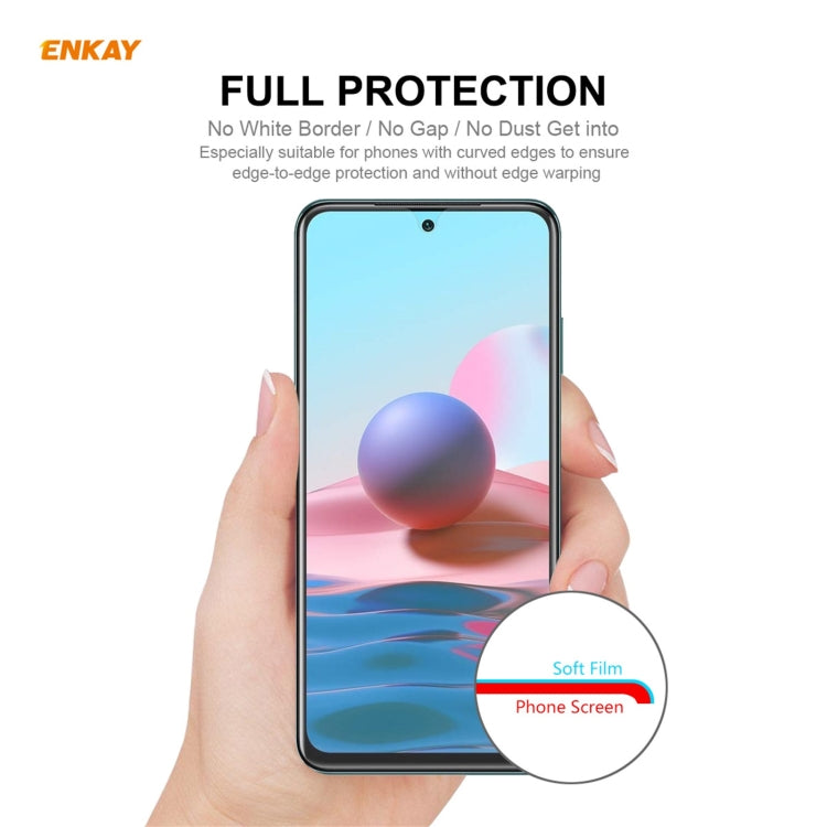 For Redmi Note 10s / Note 10 4G 2 PCS ENKAY Hat-Prince Full Glue Full Coverage Screen Protector Explosion-proof Hydrogel Film - For Xiaomi by ENKAY | Online Shopping South Africa | PMC TechLife | Buy Now Pay Later Mobicred