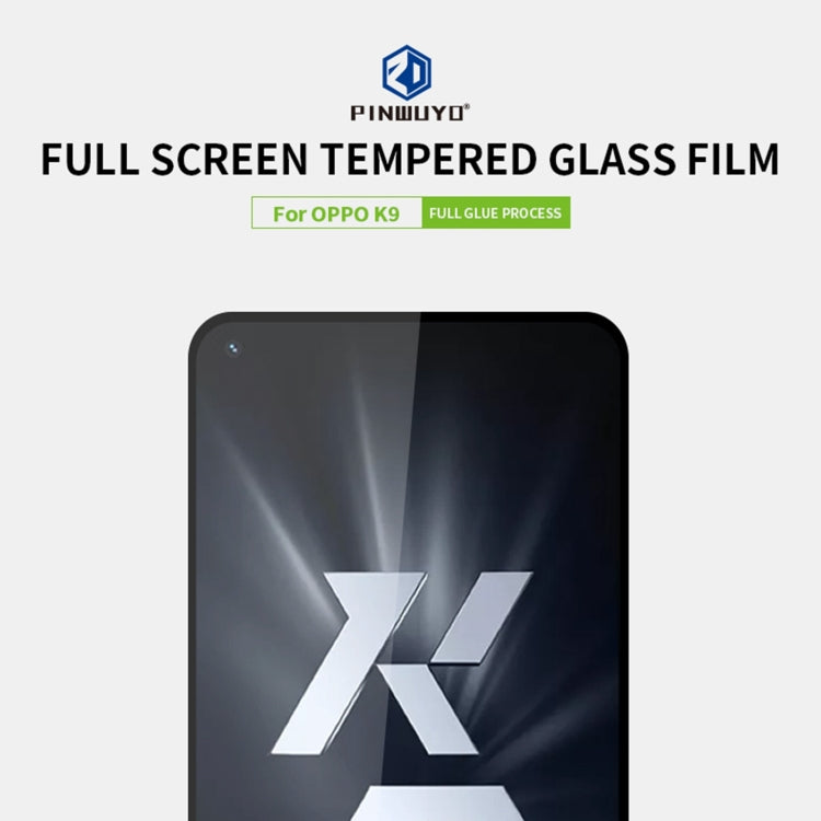 For OPPO K9 PINWUYO 9H 2.5D Full Screen Tempered Glass Film(Black) - OPPO Tempered Glass by PINWUYO | Online Shopping South Africa | PMC TechLife | Buy Now Pay Later Mobicred