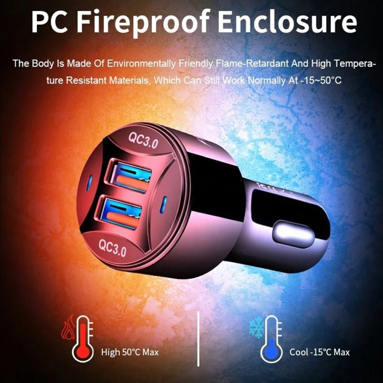TE-092 36W Dual QC3.0 USB Fast Car Charger(White) - Car Charger by PMC TechLife | Online Shopping South Africa | PMC TechLife