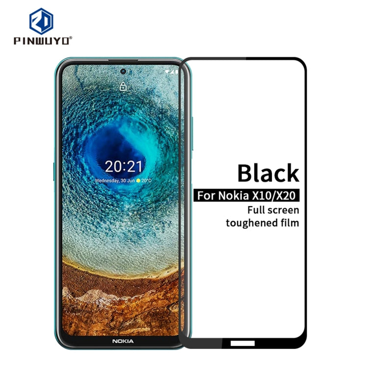 For Nokia X10 / X20 PINWUYO 9H 2.5D Full Screen Tempered Glass Film(Black) - Nokia Tempered Glass by PINWUYO | Online Shopping South Africa | PMC TechLife | Buy Now Pay Later Mobicred