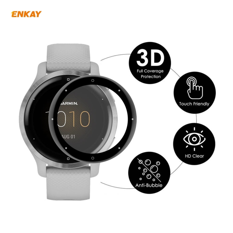 Compatible with Garmin Venu 2S / Vivoactive 4S 40mm 2 PCS ENKAY Hat-Prince 3D Full Screen Soft PC Edge + PMMA HD Screen Protector Film - Screen Protector by ENKAY | Online Shopping South Africa | PMC TechLife | Buy Now Pay Later Mobicred