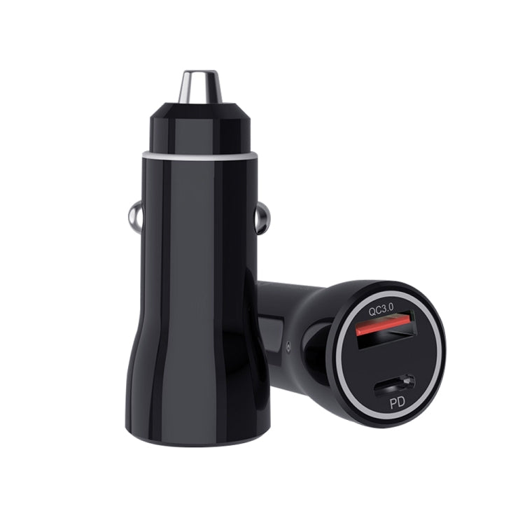 P21 Portable PD 20W + QC3.0 18W Dual Ports Fast Car Charger with USB to Type-C Cable Kit(Black) - Car Charger by PMC TechLife | Online Shopping South Africa | PMC TechLife