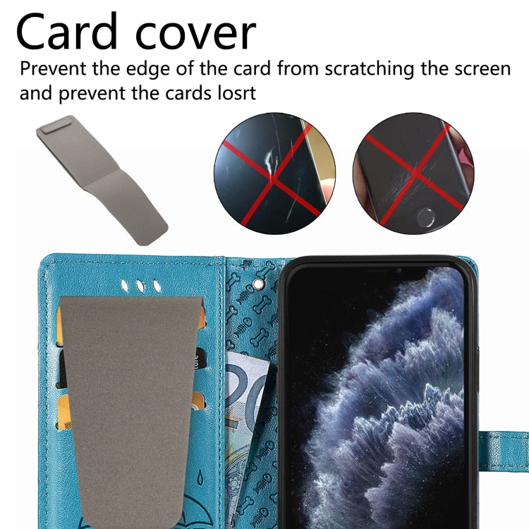 For Samsung Galaxy A52 5G/4G Cute Cat and Dog Embossed Horizontal Flip Leather Case with Holder & Card Slots & Wallet & Crossbody Lanyard & Card Cover(Pink) - Galaxy Phone Cases by PMC TechLife | Online Shopping South Africa | PMC TechLife