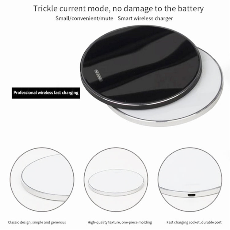 WX-69 10W Ultra-thin Wireless Charger Mirror Wireless Charger for Mobile Phone(White) - free shipping - PMC TechLife - Order now!