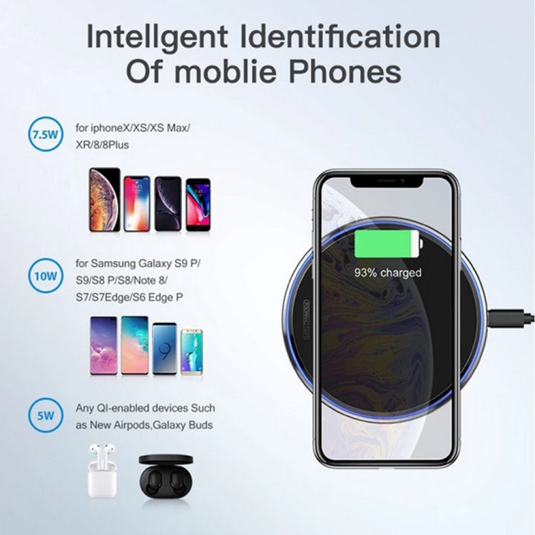 WX-69 10W Ultra-thin Wireless Charger Mirror Wireless Charger for Mobile Phone(White) - free shipping - PMC TechLife - Order now!