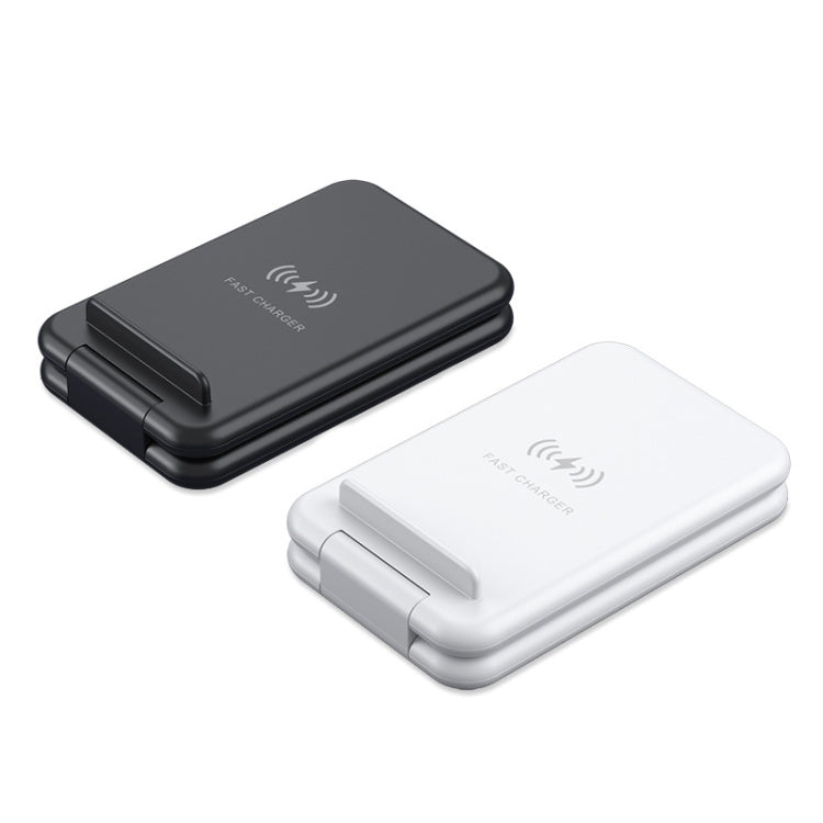 15W 3 in 1 Foldable Qi Fast Wireless Charger Station Phone Holder for iPhones & iWatchs & Airpods(Black) - free shipping - PMC TechLife - Order now!