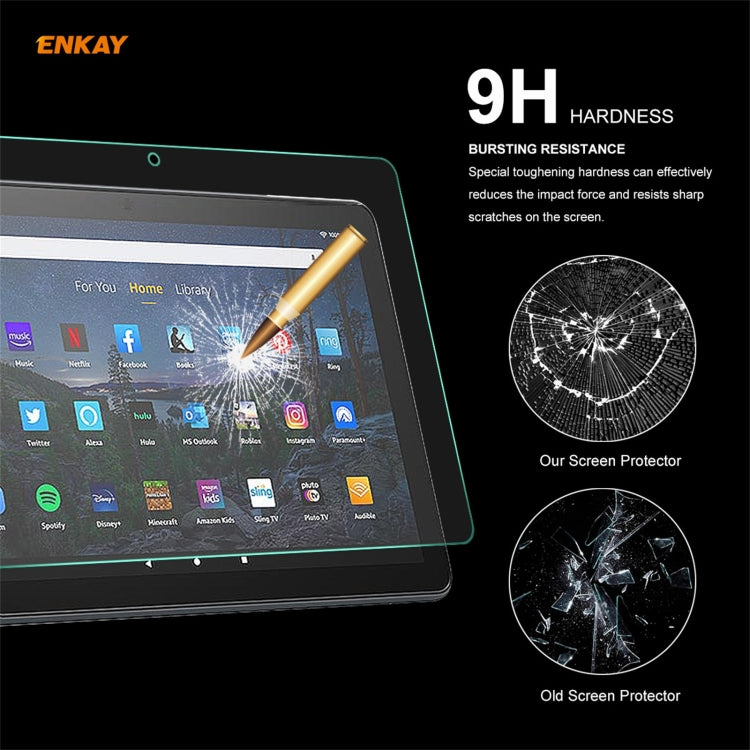 2 PCS For Amazon Fire HD 10 / HD 10 Plus 2021 ENKAY Hat-Prince 0.33mm 9H Surface Hardness 2.5D Explosion-proof Tempered Glass Protector Film - free shipping - PMC TechLife - Order now!