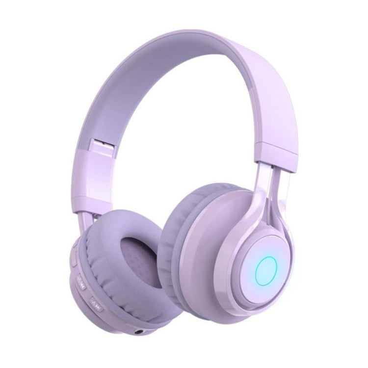 BT06C Cute Wireless Bluetooth 5.0 Headset for Children with Microphone LED Light Suppport Aux-in(Purple) - Headset & Headphone by PMC TechLife | Online Shopping South Africa | PMC TechLife