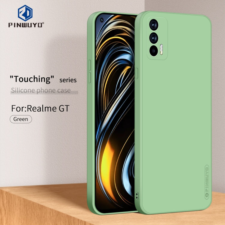 For OPPO Realme GT / GT NEO / Realme Q3 Pro PINWUYO Touching Series Liquid Silicone TPU Shockproof Case(Green) - free shipping - PMC TechLife - Order now!