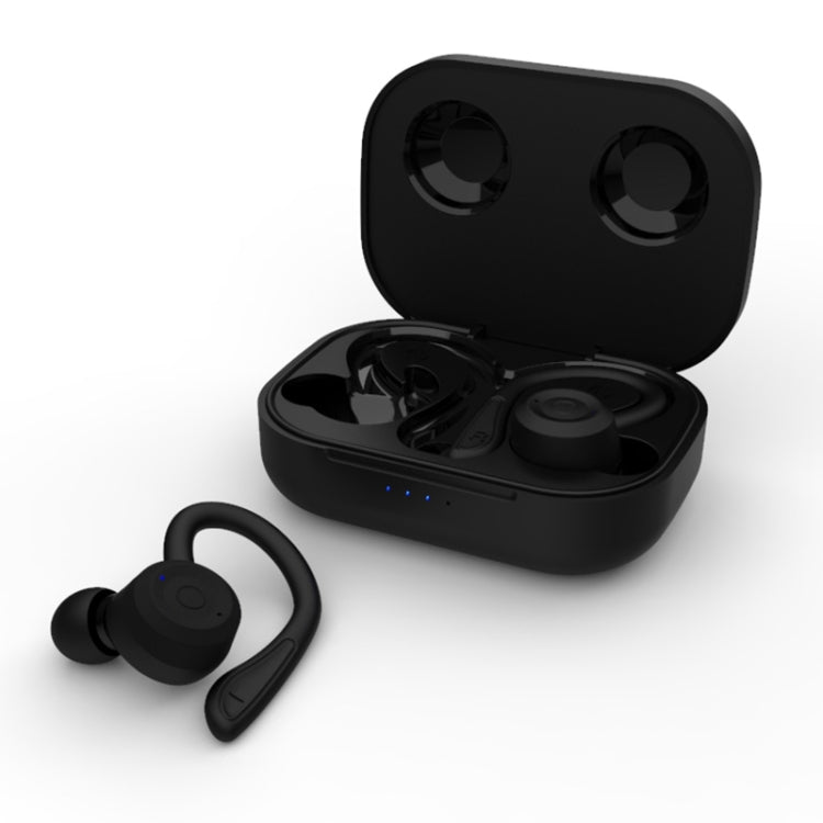 T20 TWS Bluetooth Hooks Wireless Sports Headphones with Charging Box IPX6 Waterproof Noise-cancelling Earphones(Black) - Bluetooth Earphone by PMC TechLife | Online Shopping South Africa | PMC TechLife