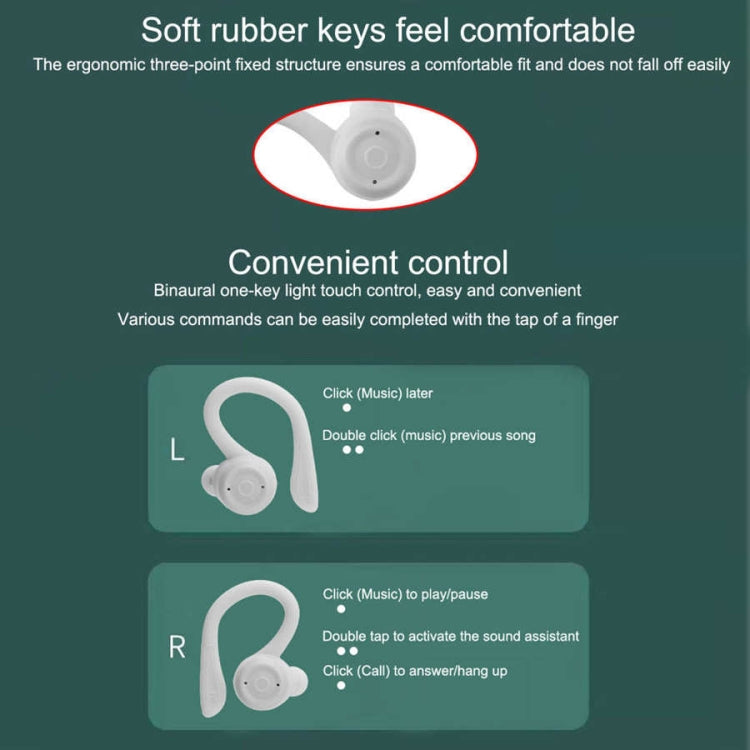 T20 TWS Bluetooth Hooks Wireless Sports Headphones with Charging Box IPX6 Waterproof Noise-cancelling Earphones(Pink) - Bluetooth Earphone by PMC TechLife | Online Shopping South Africa | PMC TechLife