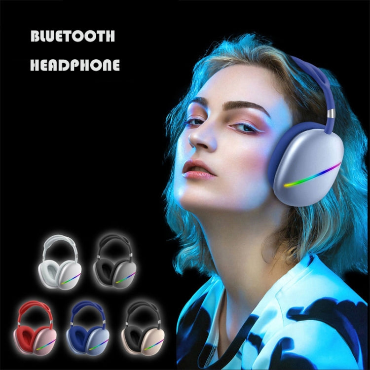 AKZ MAX10 Head-mounted RGB Wireless Bluetooth Music Headset With Microphone, Supports TF Card(Blue) - Headset & Headphone by PMC TechLife | Online Shopping South Africa | PMC TechLife