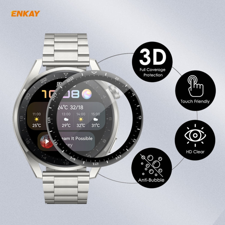 10 PCS For Huawei WATCH 3 Pro 48mm ENKAY Hat-Prince 3D Full Coverage Soft PC Edge + PMMA HD Screen Protector Film - free shipping - PMC TechLife - Order now!