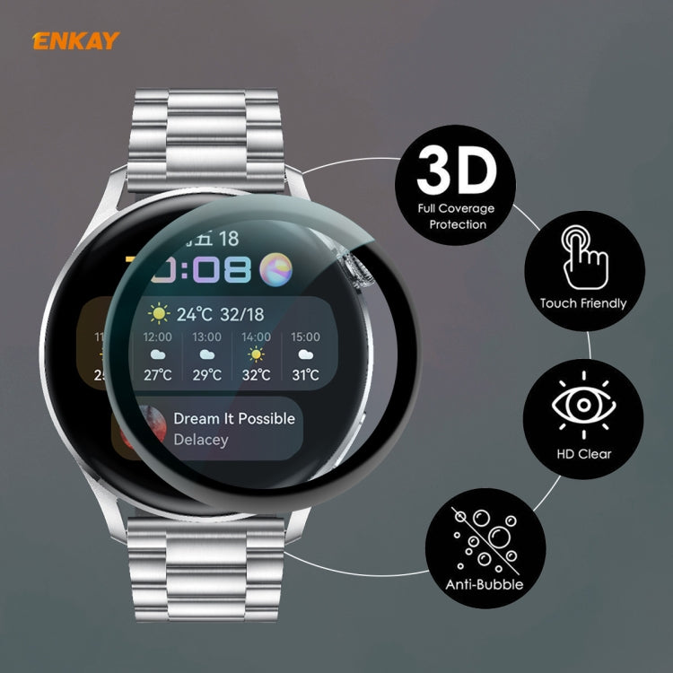 5 PCS For Huawei WATCH 3 46mm ENKAY Hat-Prince 3D Full Coverage Soft PC Edge + PMMA HD Screen Protector Film - Screen Protector by ENKAY | Online Shopping South Africa | PMC TechLife | Buy Now Pay Later Mobicred