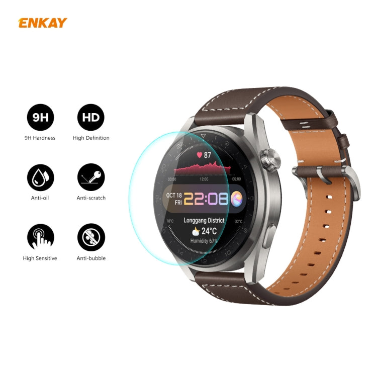 2 PCS For Huawei WATCH 3 Pro 48mm ENKAY Hat-Prince 0.2mm 9H 2.15D Curved Edge Tempered Glass Screen Protector Watch Film - Screen Protector by ENKAY | Online Shopping South Africa | PMC TechLife | Buy Now Pay Later Mobicred