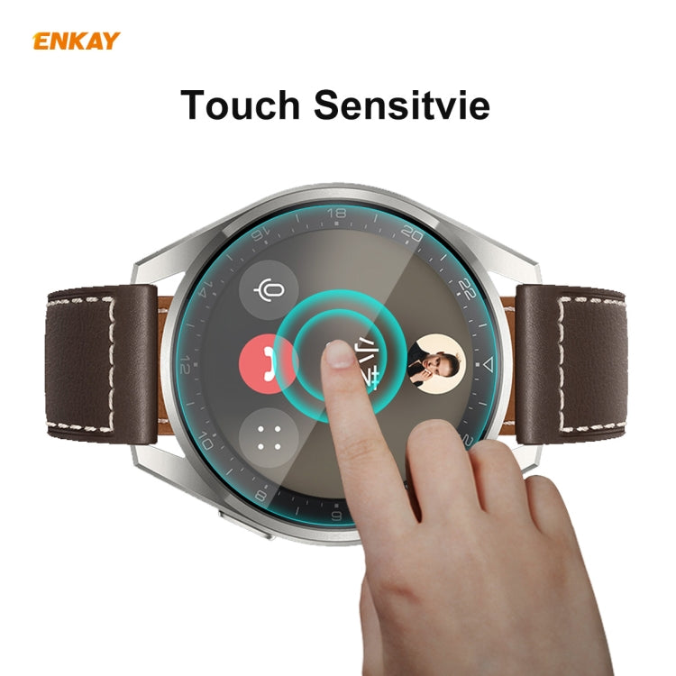 2 PCS For Huawei WATCH 3 Pro 48mm ENKAY Hat-Prince 0.2mm 9H 2.15D Curved Edge Tempered Glass Screen Protector Watch Film - Screen Protector by ENKAY | Online Shopping South Africa | PMC TechLife | Buy Now Pay Later Mobicred
