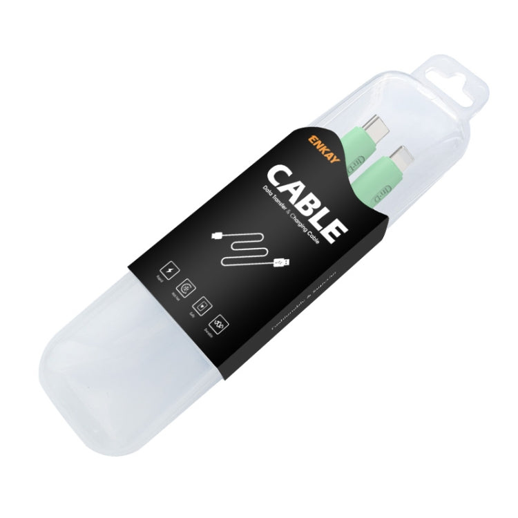 ENKAY Hat-Prince ENK-CB209 PD 20W 3A Type-C to 8 Pin Silicone Data Sync Fast Charging Cable, Cable Length: 1.2m(Green) - Normal Style Cable by ENKAY | Online Shopping South Africa | PMC TechLife | Buy Now Pay Later Mobicred