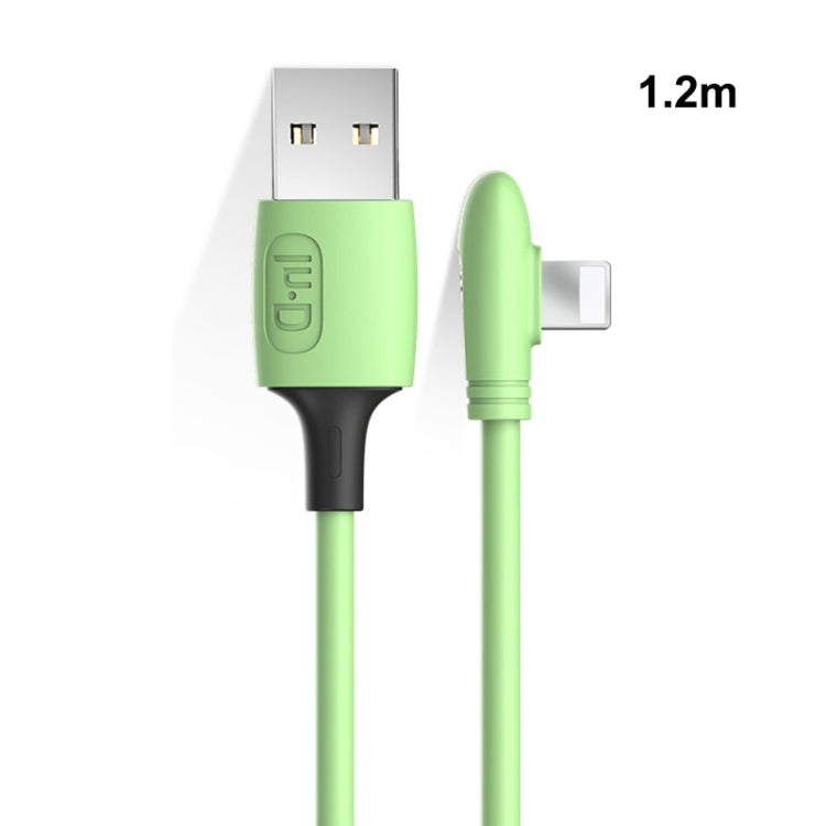 ENKAY Hat-Prince ENK-CB210 2.4A USB to 8 Pin 90 Degree Elbow Silicone Data Sync Fast Charging Cable, Cable Length: 1.2m(Green) - Normal Style Cable by ENKAY | Online Shopping South Africa | PMC TechLife | Buy Now Pay Later Mobicred