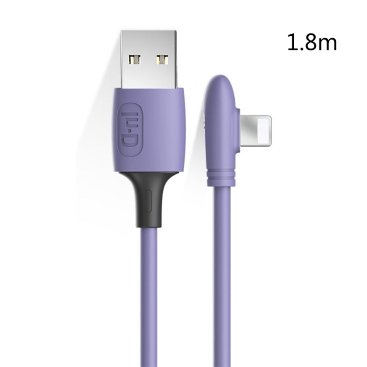 ENKAY Hat-Prince ENK-CB211 2.4A USB to 8 Pin 90 Degree Elbow Silicone Data Sync Fast Charging Cable, Cable Length: 1.8m(Purple) - Normal Style Cable by ENKAY | Online Shopping South Africa | PMC TechLife | Buy Now Pay Later Mobicred