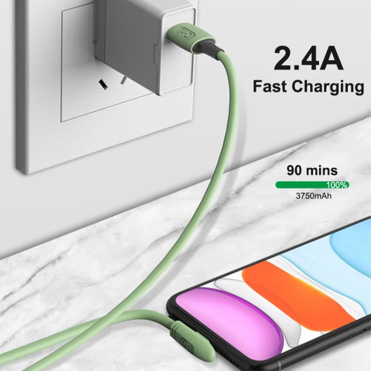ENKAY Hat-Prince ENK-CB211 2.4A USB to 8 Pin 90 Degree Elbow Silicone Data Sync Fast Charging Cable, Cable Length: 1.8m(Purple) - Normal Style Cable by ENKAY | Online Shopping South Africa | PMC TechLife | Buy Now Pay Later Mobicred