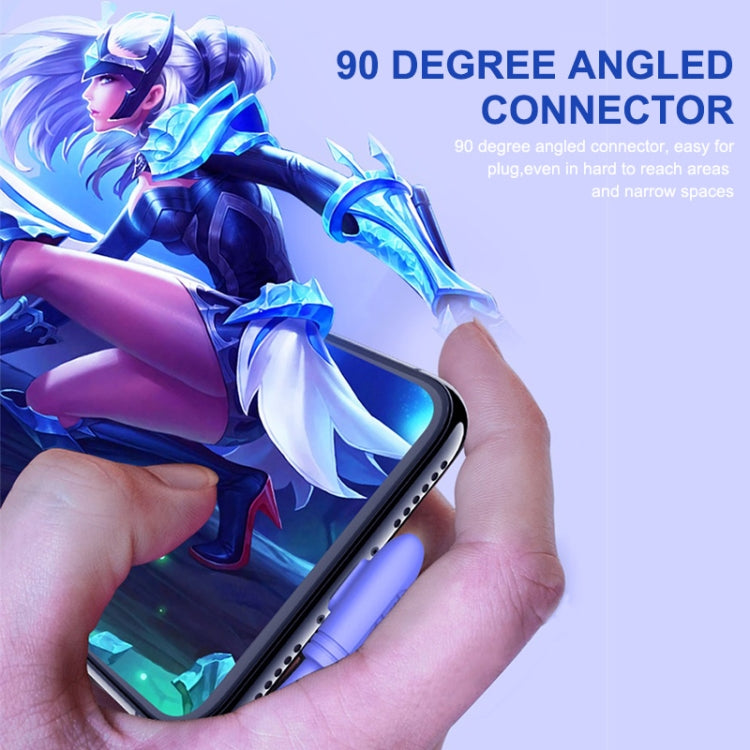 ENKAY Hat-Prince ENK-CB211 2.4A USB to 8 Pin 90 Degree Elbow Silicone Data Sync Fast Charging Cable, Cable Length: 1.8m(Purple) - Normal Style Cable by ENKAY | Online Shopping South Africa | PMC TechLife | Buy Now Pay Later Mobicred