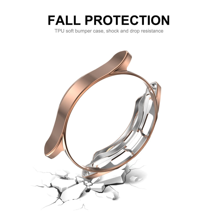 For Samsung Galaxy Watch4 Classic 42mm ENKAY Hat-Prince Full Coverage Electroplate Soft Case TPU HD Clear Cover + Tempered Glass Protector(Rose Gold) - Watch Cases by ENKAY | Online Shopping South Africa | PMC TechLife | Buy Now Pay Later Mobicred