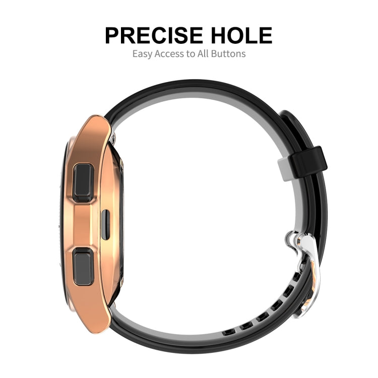 For Samsung Galaxy Watch4 Classic 46mm ENKAY Hat-Prince Full Coverage Electroplate Soft Case TPU HD Clear Cover + Tempered Glass Protector(Pink) - Watch Cases by ENKAY | Online Shopping South Africa | PMC TechLife | Buy Now Pay Later Mobicred