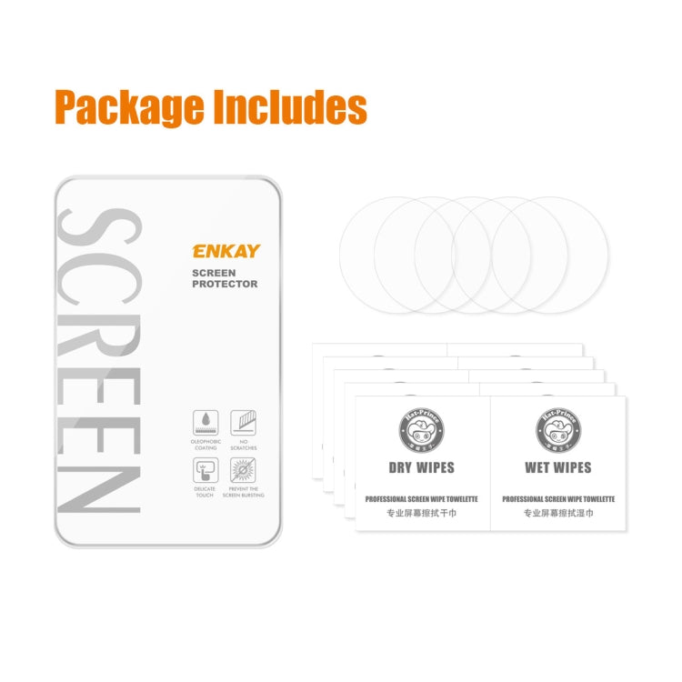 5 PCS For Samsung Galaxy Watch4 Classic 46mm ENKAY Hat-Prince 0.2mm 9H 2.15D Curved Edge Tempered Glass Screen Protector Watch Film - free shipping - PMC TechLife - Order now!