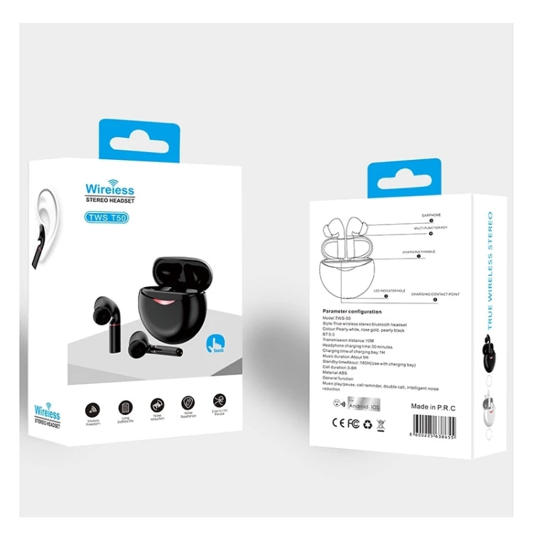 T&G T50 Sport TWS Bluetooth Earphone HIFI Noise Canceling Handfree Earbuds with Microphone(Black) - Bluetooth Earphone by T&G | Online Shopping South Africa | PMC TechLife | Buy Now Pay Later Mobicred