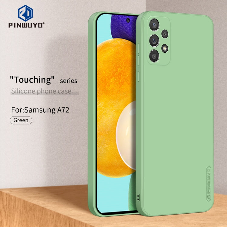 For Samsung Galaxy A72 4G/5G PINWUYO Touching Series Liquid Silicone TPU Shockproof Case(Green) - free shipping - PMC TechLife - Order now!