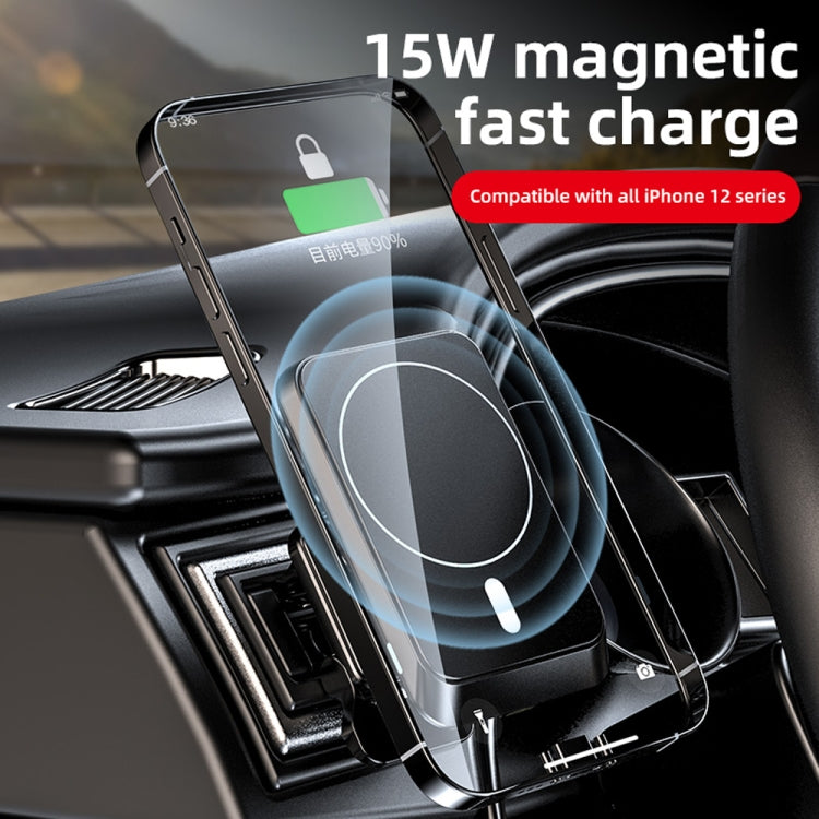 W-987 Magnetic Suction 15W Wireless Charger Car Air Outlet Bracket for iPhone and other Smart Phones(Black) - Wireless Charger Holders by PMC TechLife | Online Shopping South Africa | PMC TechLife
