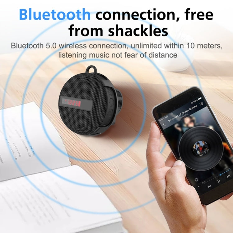 BT368 LED Digital Display Outdoor Portable IPX65 Waterproof Bluetooth Speaker(Blue) - Waterproof Speaker by PMC TechLife | Online Shopping South Africa | PMC TechLife