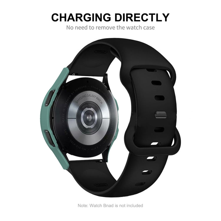 ENKAY Hat-Prince Full Coverage PC Frame + Tempered Glass Protector Composite Case for Samsung Galaxy Watch4 44mm(Green) - Watch Cases by ENKAY | Online Shopping South Africa | PMC TechLife | Buy Now Pay Later Mobicred