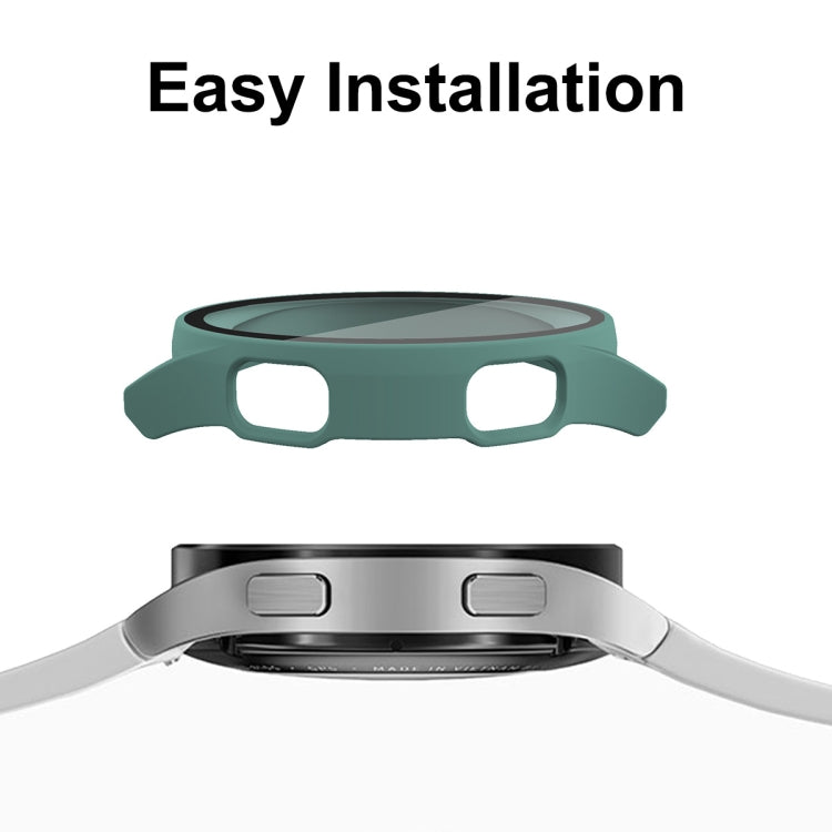 ENKAY Hat-Prince Full Coverage PC Frame + Tempered Glass Protector Composite Case for Samsung Galaxy Watch4 44mm(Dark Blue) - Watch Cases by ENKAY | Online Shopping South Africa | PMC TechLife | Buy Now Pay Later Mobicred