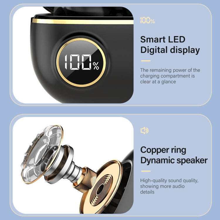 PRO100 TWS Bluetooth 5.2 Noise Canceling Waterproof Earphones 9D Stereo Sports Headphone with Charging Case(Black) - Bluetooth Earphone by PMC TechLife | Online Shopping South Africa | PMC TechLife