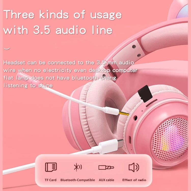 KE-01 Rabbit Ear Wireless Bluetooth 5.0 Stereo Music Foldable Headset with Mic For PC(Ivory White) - Headset & Headphone by PMC TechLife | Online Shopping South Africa | PMC TechLife