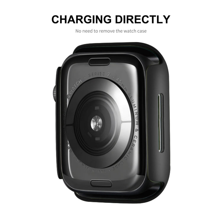 ENKAY Hat-Prince 2 in 1 PC Frame + 9H Tempered Glass Protector Full Coverage Case For Apple Watch Series 8 / 7 41mm(Black) - Watch Cases by ENKAY | Online Shopping South Africa | PMC TechLife | Buy Now Pay Later Mobicred