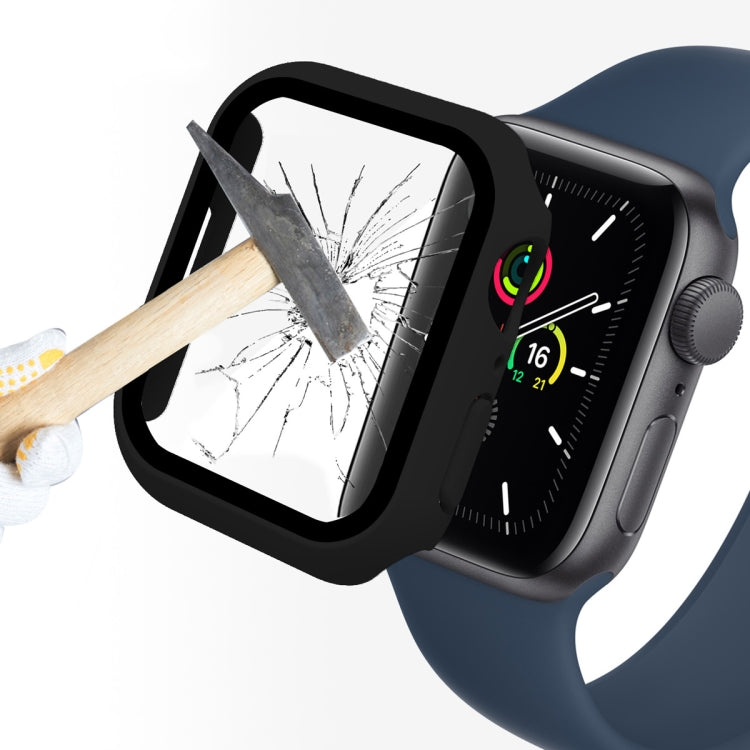 ENKAY Hat-Prince 2 in 1 PC Frame + 9H Tempered Glass Protector Full Coverage Case For Apple Watch Series 8 / 7 45mm(Black) - Watch Cases by ENKAY | Online Shopping South Africa | PMC TechLife | Buy Now Pay Later Mobicred