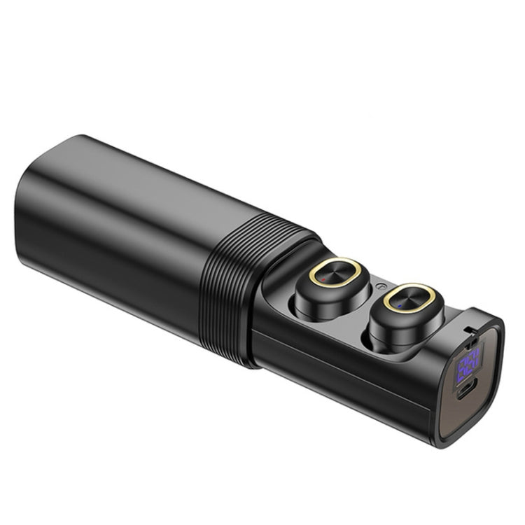 T&G TG909 TWS In-Ear Mini Dual Channel Stereo Bluetooth Earphones with LED Display(Black Gold) - Bluetooth Earphone by T&G | Online Shopping South Africa | PMC TechLife