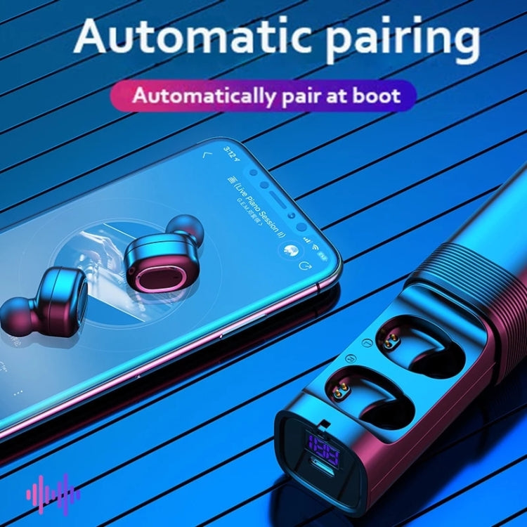 T&G TG909 TWS In-Ear Mini Dual Channel Stereo Bluetooth Earphones with LED Display(Black Gold) - Bluetooth Earphone by T&G | Online Shopping South Africa | PMC TechLife