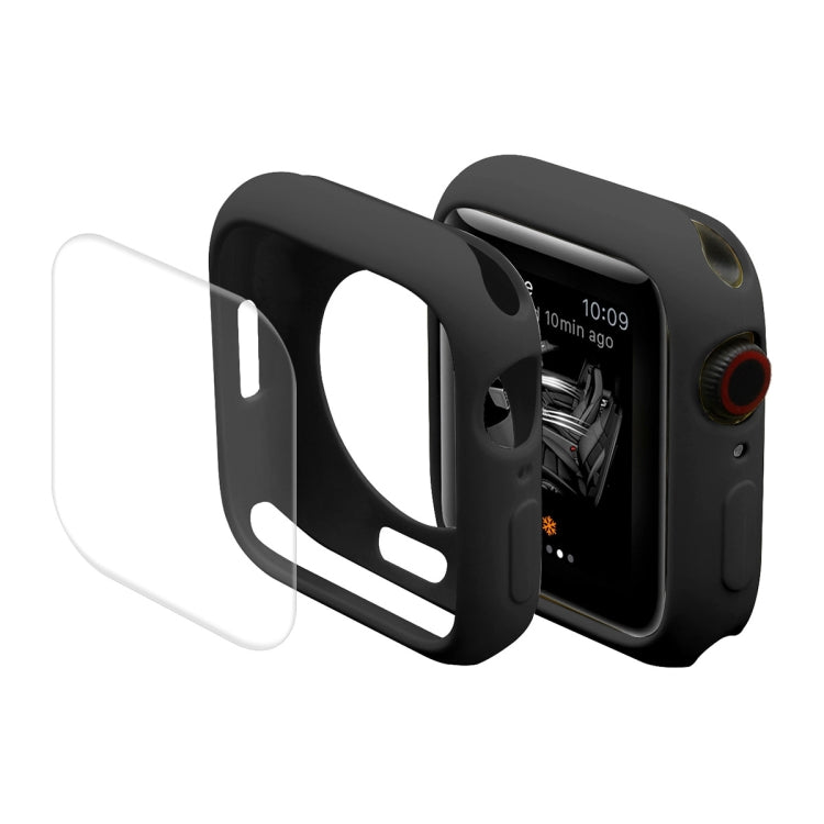 ENKAY Hat-Prince Protective TPU Watch Case + Full Coverage PET Screen Protector Film For Apple Watch Series 8 / 7 41mm(Black) - free shipping - PMC TechLife - Order now!