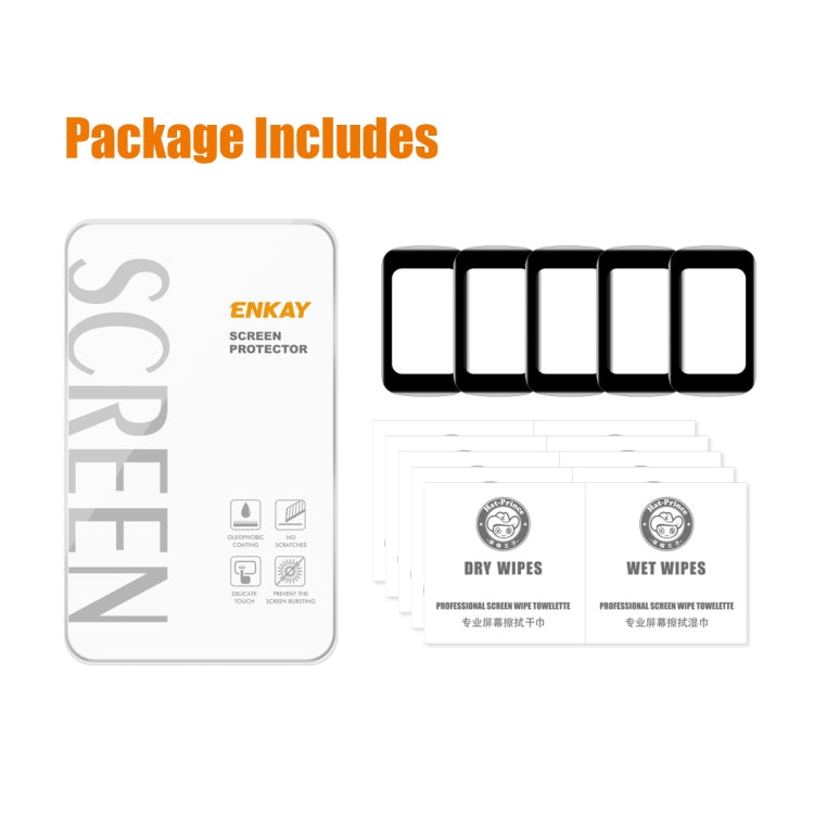 For Fitbit Charge 5 / Charge 6 5pcs ENKAY Hat-Prince 3D Curved Edge PC Edge PMMA HD Screen Film - Screen Protector by ENKAY | Online Shopping South Africa | PMC TechLife | Buy Now Pay Later Mobicred