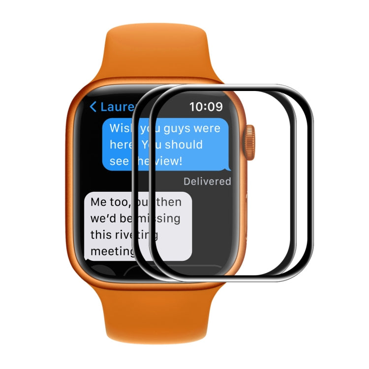 2 PCS ENKAY Hat-Prince 3D Curved Edge Full Coverage Full Tempered Glass HD Screen Protector Film For Apple Watch Series 7 45mm(Black) - Screen Protector by ENKAY | Online Shopping South Africa | PMC TechLife | Buy Now Pay Later Mobicred