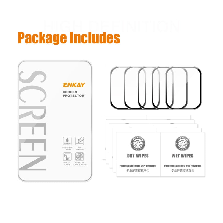 5 PCS ENKAY Hat-Prince 3D Curved Edge Full Coverage Full Tempered Glass HD Screen Protector Film For Apple Watch Series 7 45mm(Black) - Screen Protector by ENKAY | Online Shopping South Africa | PMC TechLife | Buy Now Pay Later Mobicred