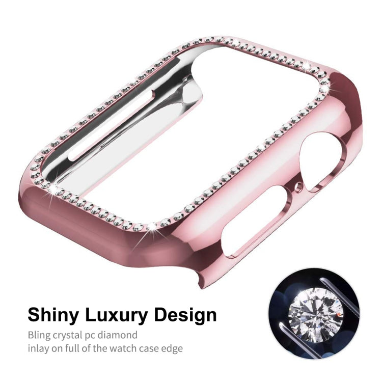 ENKAY Hat-Prince Electroplate PC Diamond Watch Case + Full Coverage Curved PET Screen Protector Film For Apple Watch Series 8 / 7 45mm(Black) - Watch Cases by ENKAY | Online Shopping South Africa | PMC TechLife | Buy Now Pay Later Mobicred