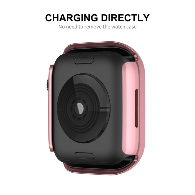 ENKAY Hat-Prince Electroplate PC Diamond Watch Case + Full Coverage Curved PET Screen Protector Film For Apple Watch Series 8 / 7 45mm(Silver) - Watch Cases by ENKAY | Online Shopping South Africa | PMC TechLife | Buy Now Pay Later Mobicred