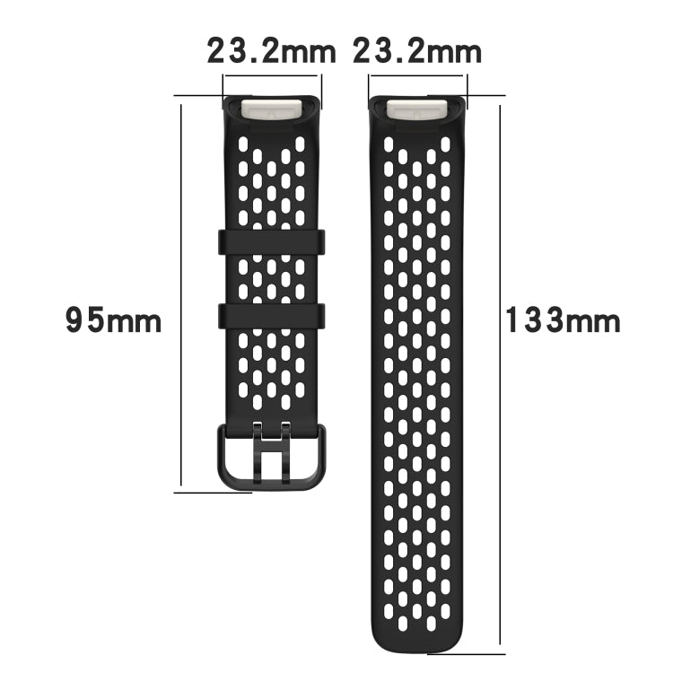 For Fitbit Charge 5 Monochromatic Breathable Silicone Watch Band(Moon White) - Watch Bands by PMC TechLife | Online Shopping South Africa | PMC TechLife | Buy Now Pay Later Mobicred