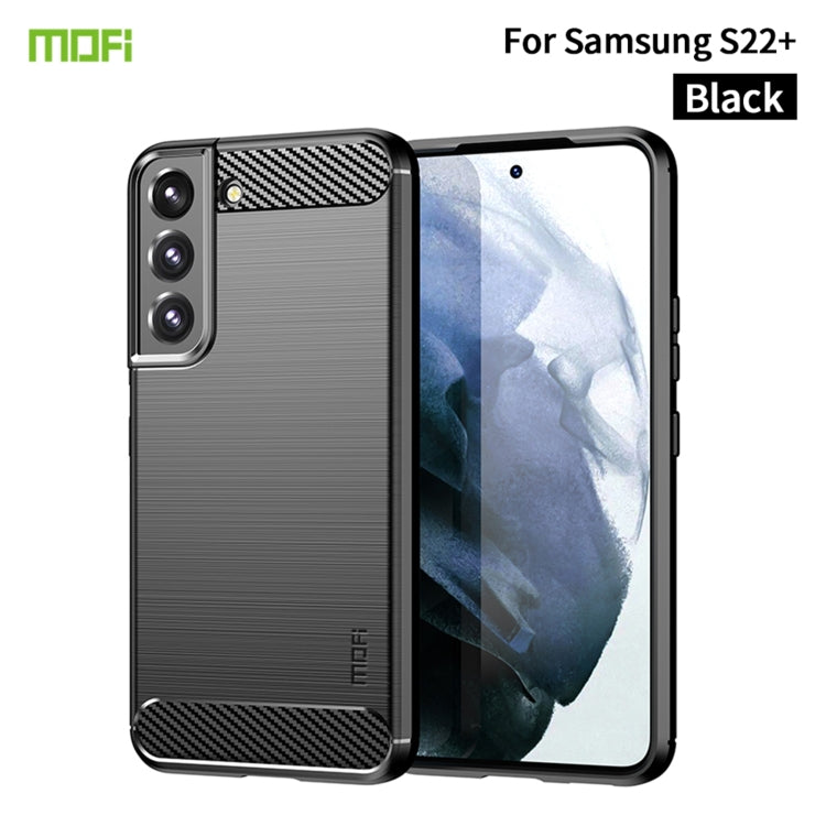 For Samsung Galaxy S22+ 5G MOFI Gentleness Series Brushed Texture Carbon Fiber Soft TPU Case(Black) - Galaxy S22+ 5G Cases by MOFI | Online Shopping South Africa | PMC TechLife | Buy Now Pay Later Mobicred