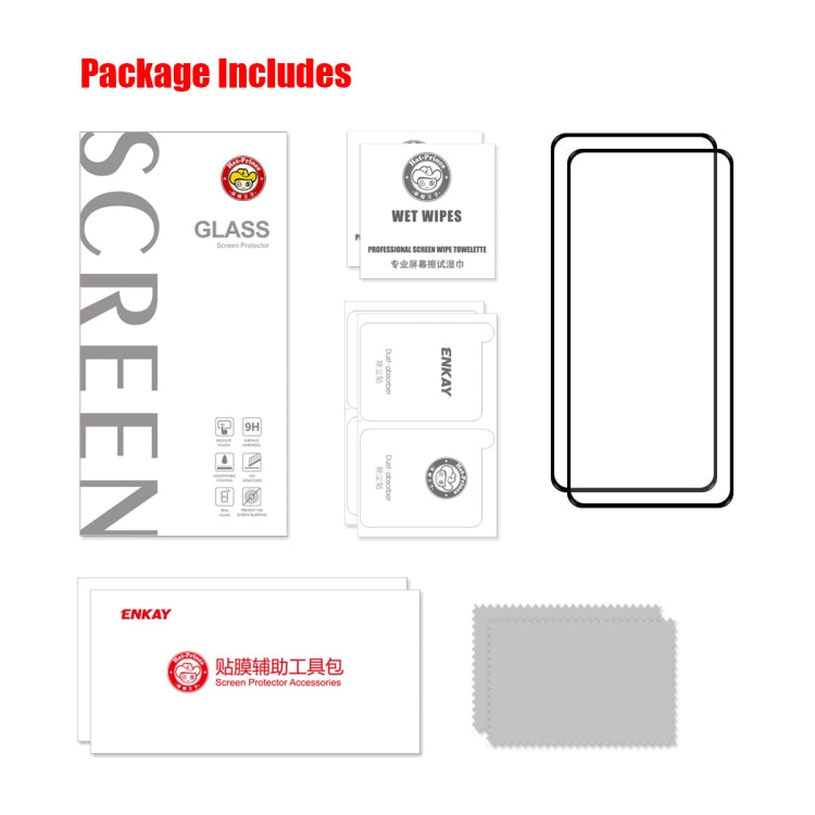 2 PCS For Nothing Phone 1 ENKAY Hat-Prince Full Glue 0.26mm 9H 2.5D Tempered Glass Full Film - Others by ENKAY | Online Shopping South Africa | PMC TechLife | Buy Now Pay Later Mobicred