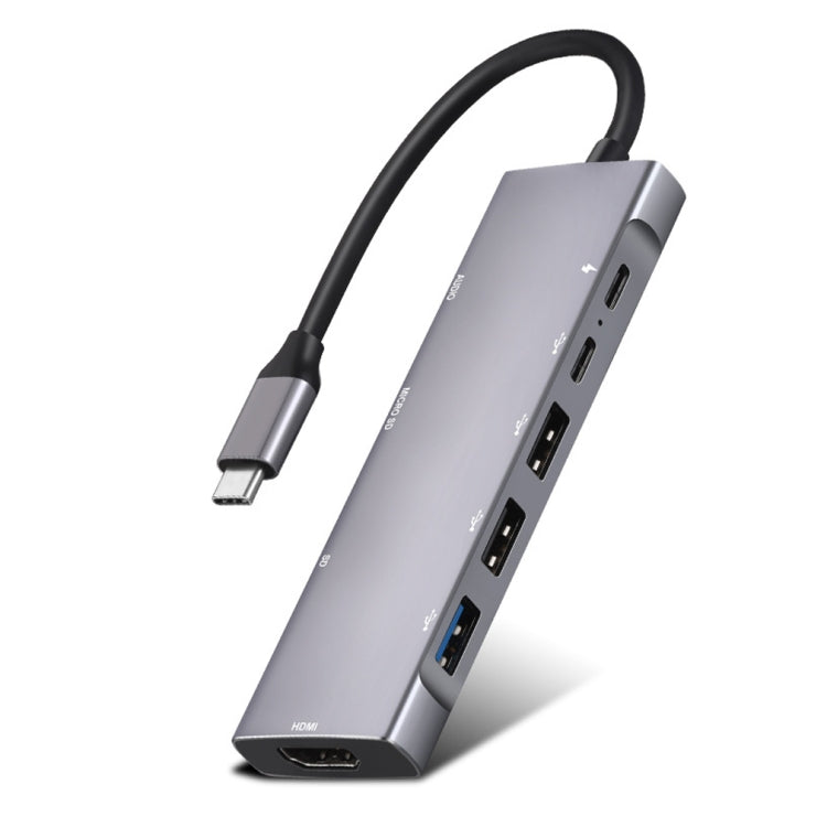 9-in-1 USB Type-C to HDMI+USB3.0x3+Type-C+PD+SD/TF+Audio HUB Adapter - USB HUB by PMC TechLife | Online Shopping South Africa | PMC TechLife | Buy Now Pay Later Mobicred